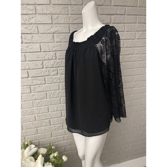 Nanette Lepore Black On / Off Shoulder Blouse Size XL - Picture 4 of 8